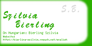 szilvia bierling business card